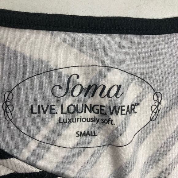 SOMA Black & White Handkerchief Hem Sleeveless Geometric Dress - Picture 6 of 9